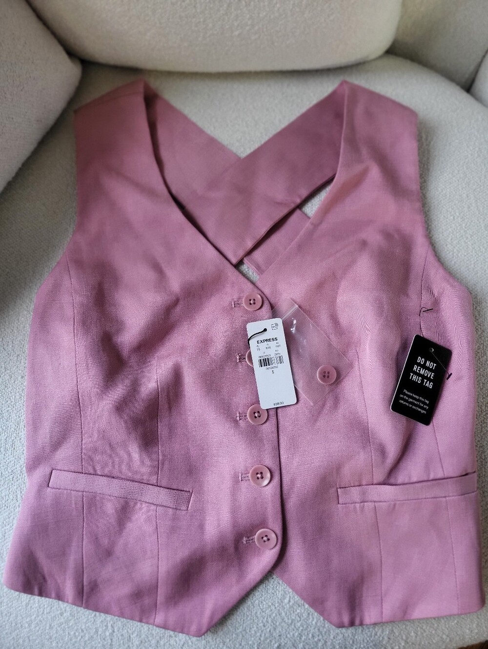 Express Dusty Rose Button-Front Women's Vest